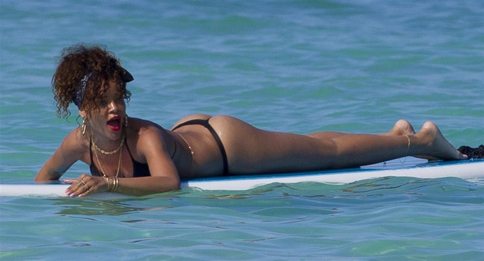 Beach Anal Whores - Ebone: Rihanna showing her huge brunette ass on the beach - Celeb Jihad  Celebrity Porn